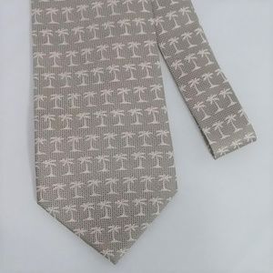 Tommy Bahama Off Island Palm tree tan silk tie